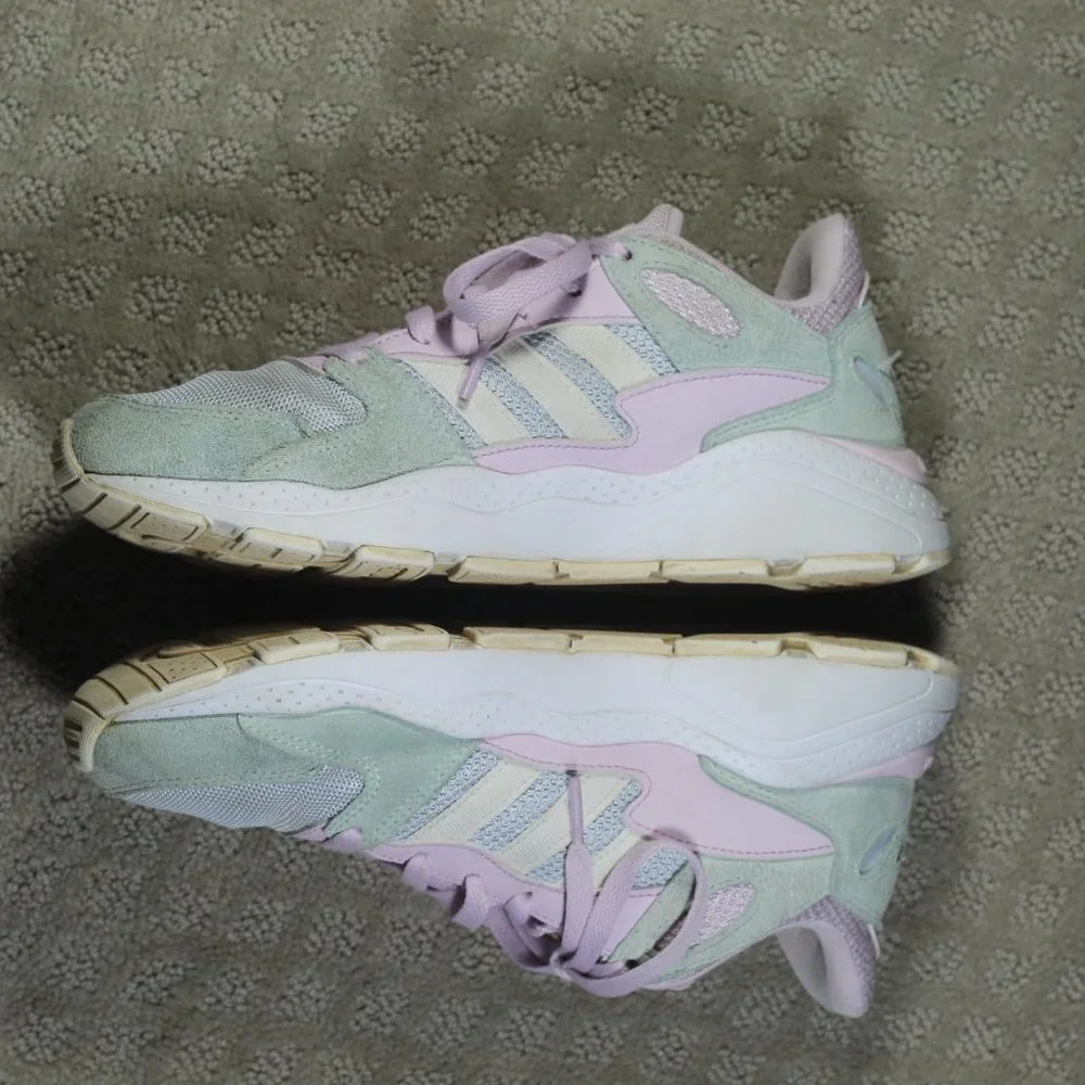 Adidas Cloudfoam  Size 8.5 Light Pink and Grey Athletic Sneakers